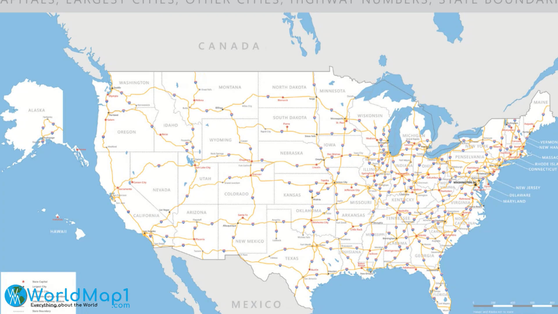 United States Map Road